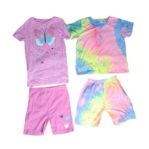 Girls Bundle of 2 Pajamas Set,Short Sleve Tops and Shorts